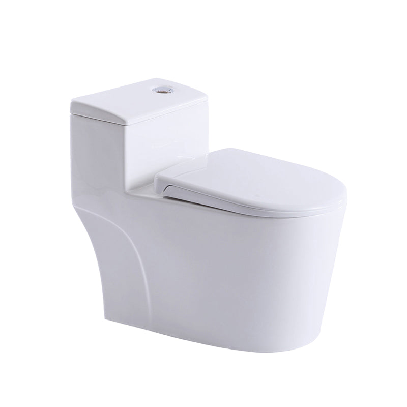 Contemporary White Flush Toilet Floor Mount Toilet Bowl for Washroom