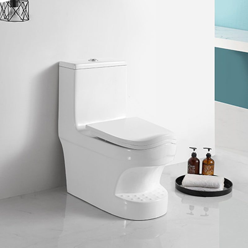 Contemporary White Flush Toilet Floor Mount Toilet Bowl for Washroom