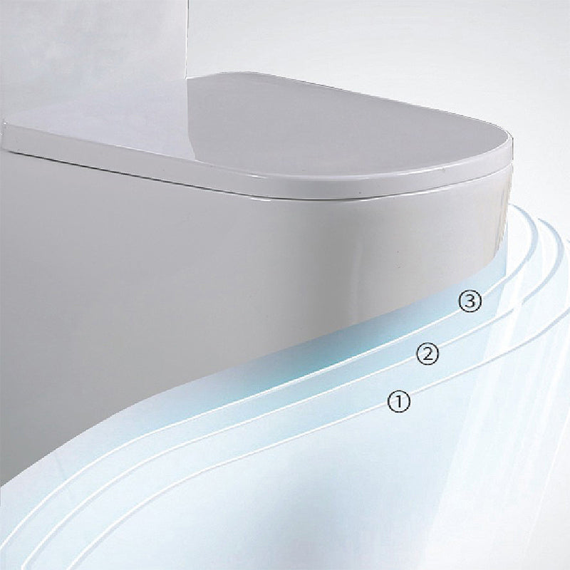Contemporary White Flush Toilet Floor Mount Toilet Bowl for Washroom