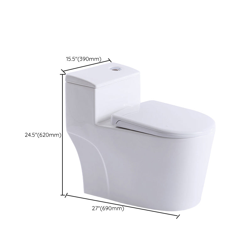 Contemporary White Flush Toilet Floor Mount Toilet Bowl for Washroom