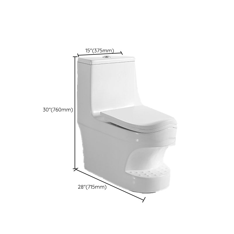 Contemporary White Flush Toilet Floor Mount Toilet Bowl for Washroom