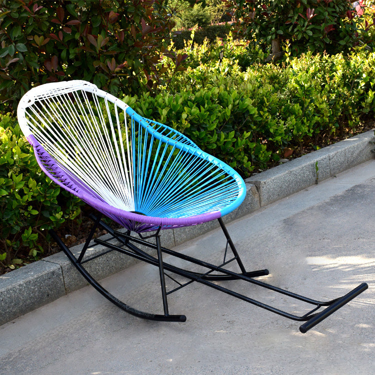 Modern Style Rocking Chair Rattan Outdoor Rocking Chair for Leisure