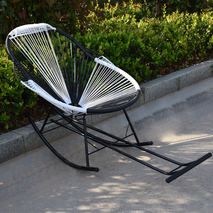 Modern Style Rocking Chair Rattan Outdoor Rocking Chair for Leisure