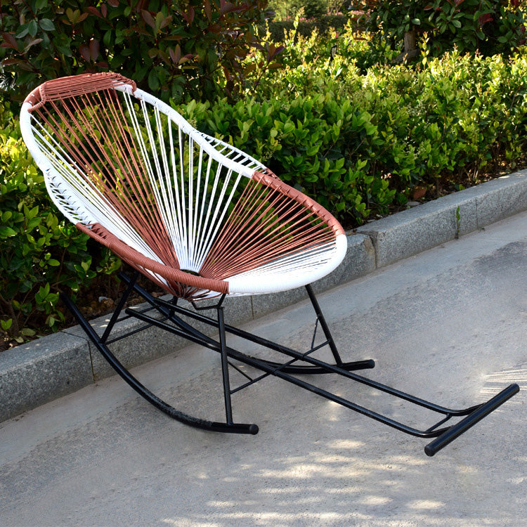 Modern Style Rocking Chair Rattan Outdoor Rocking Chair for Leisure