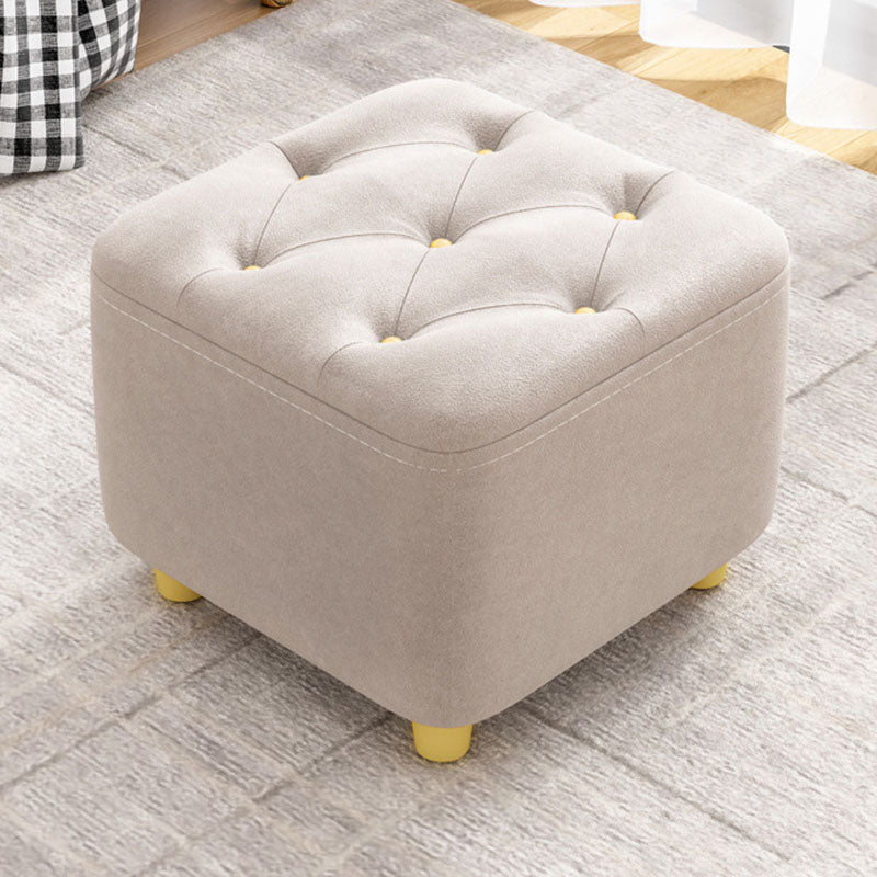 Solid Color Leather Standard Stool Modern Simple Square Upholstered Stool