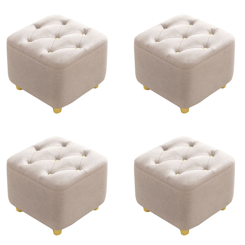 Solid Color Leather Standard Stool Modern Simple Square Upholstered Stool