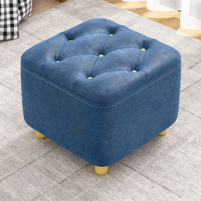 Solid Color Leather Standard Stool Modern Simple Square Upholstered Stool