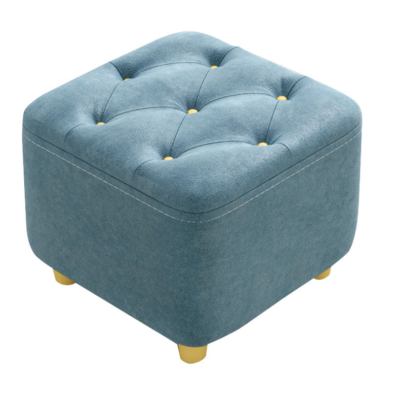 Solid Color Leather Standard Stool Modern Simple Square Upholstered Stool