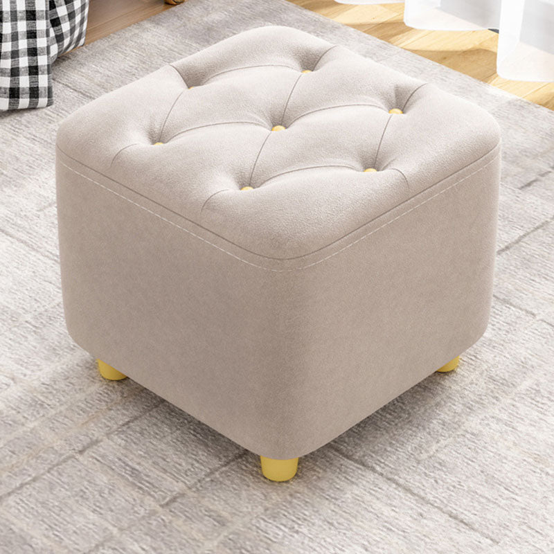 Solid Color Leather Standard Stool Modern Simple Square Upholstered Stool