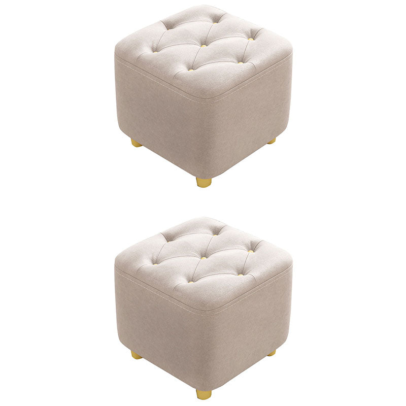 Solid Color Leather Standard Stool Modern Simple Square Upholstered Stool