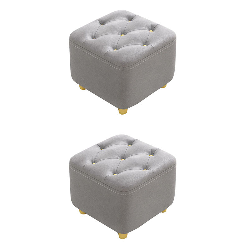 Solid Color Leather Standard Stool Modern Simple Square Upholstered Stool