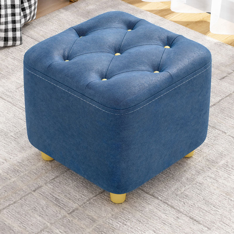 Solid Color Leather Standard Stool Modern Simple Square Upholstered Stool