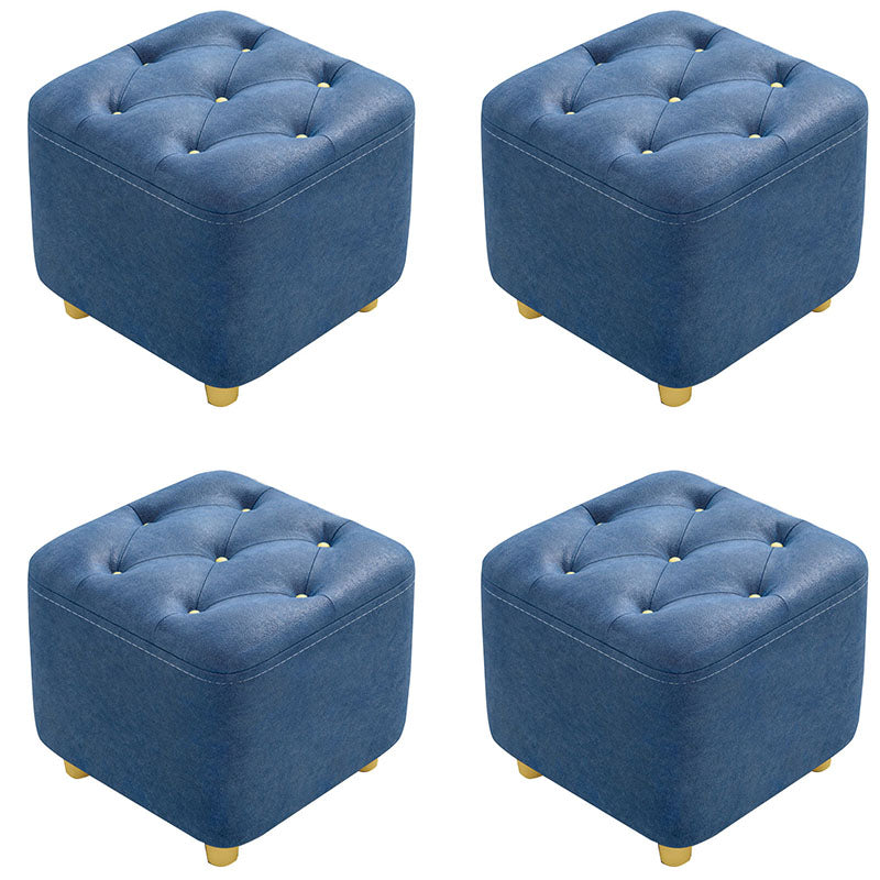 Solid Color Leather Standard Stool Modern Simple Square Upholstered Stool