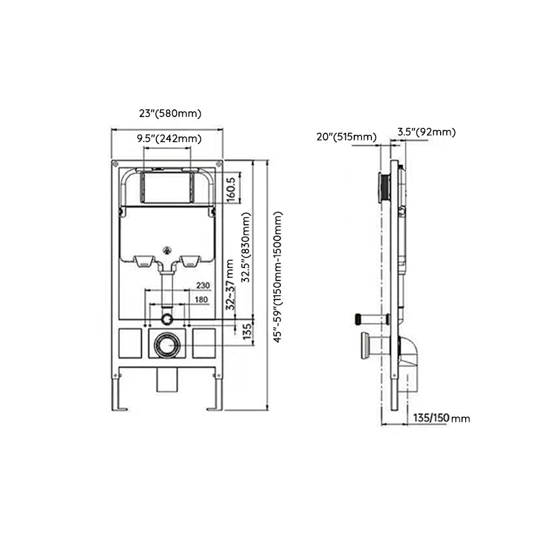 Contemporary Wall Hung Flush Toilet Heated Seat Included Urine Toilet for Bathroom