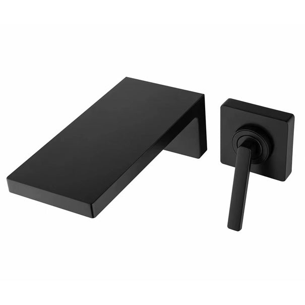 Wall Mounted Bathroom Faucet Waterfall Spout with Lever Handle
