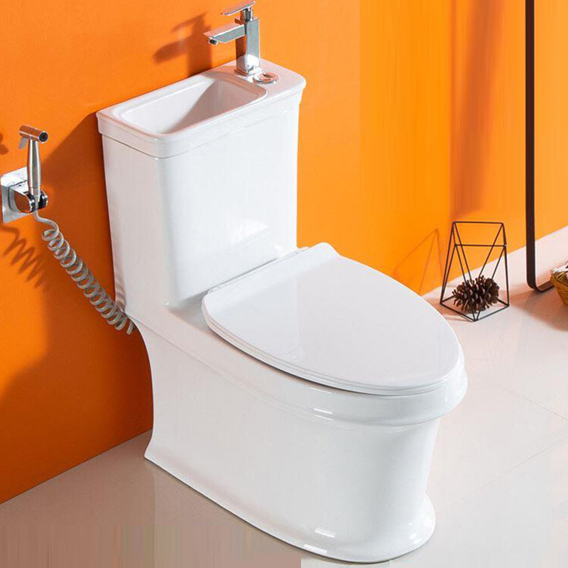 Modern Ceramic Flush Toilet One Piece White Toilet Bowl for Washroom