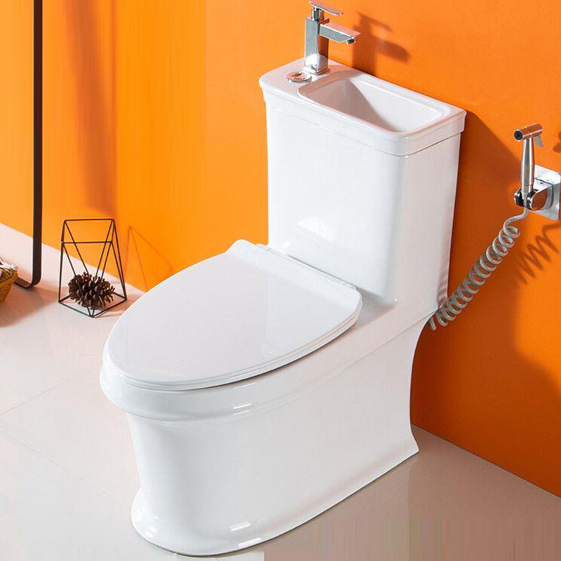 Modern Ceramic Flush Toilet One Piece White Toilet Bowl for Washroom