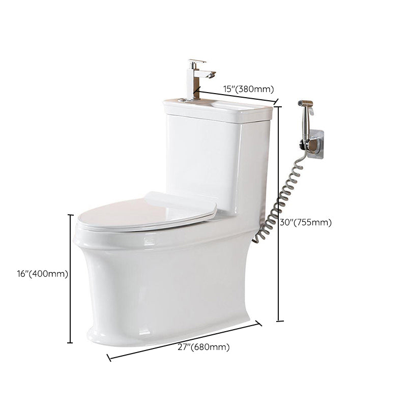 Modern Ceramic Flush Toilet One Piece White Toilet Bowl for Washroom
