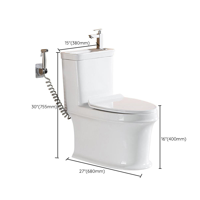 Modern Ceramic Flush Toilet One Piece White Toilet Bowl for Washroom