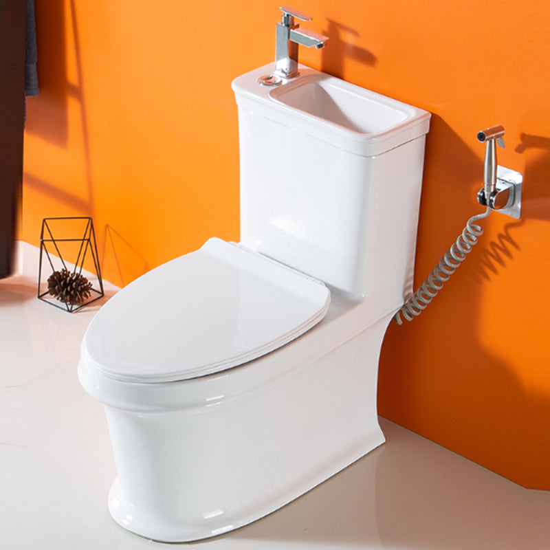 Modern Ceramic Flush Toilet Floor Mounted Toilet Bowl with Seat for Washroom