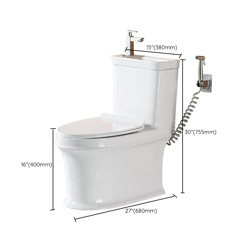 Modern Ceramic Flush Toilet Floor Mounted Toilet Bowl with Seat for Washroom