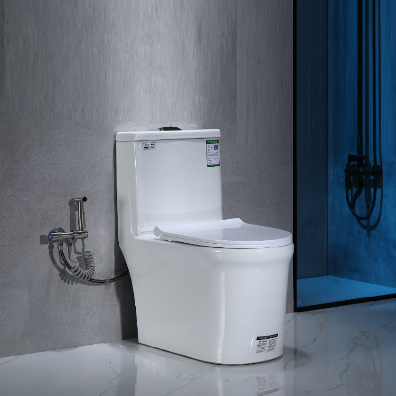 Modern Floor Mount Flush Toilet 1-Piece Urine Toilet with Seat for Washroom
