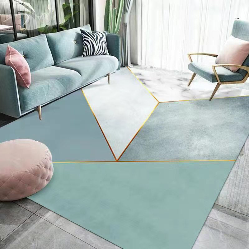 Luxury Graphic Carpet Green Polyester Carpet Stain Resistant Carpet for Drawing Room