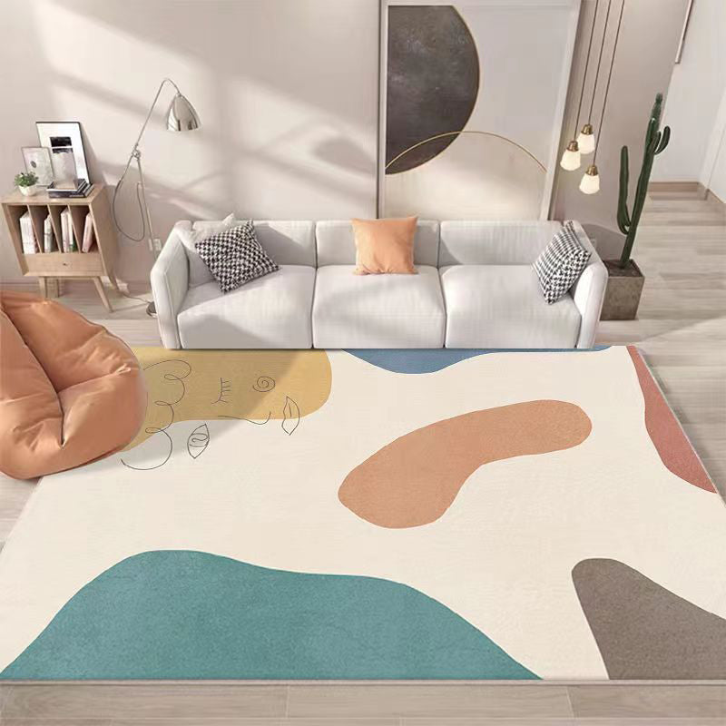 Dark Brown Modern Carpet Color Lump Polyester Carpet Washable Carpet for Home Decor
