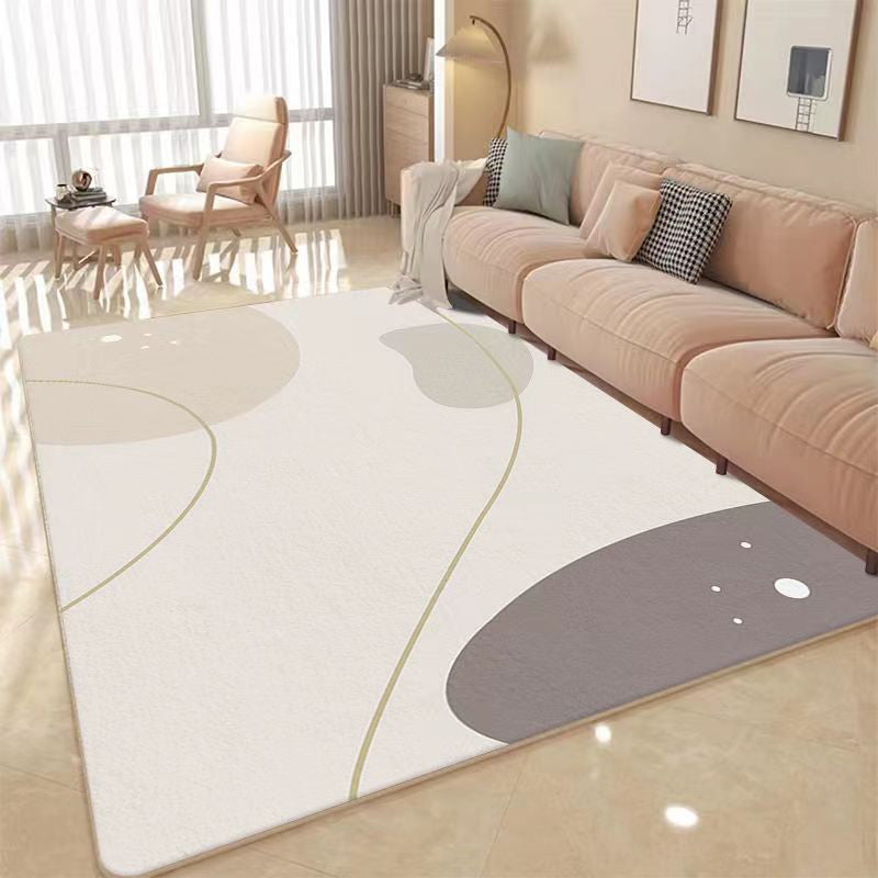 Dark Brown Modern Carpet Color Lump Polyester Carpet Washable Carpet for Home Decor