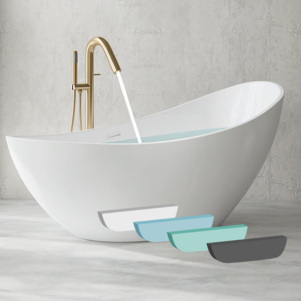 Oval Flat Bottom Soaking Bathtub Antique Finish Modern Bathtub (Board not Included)