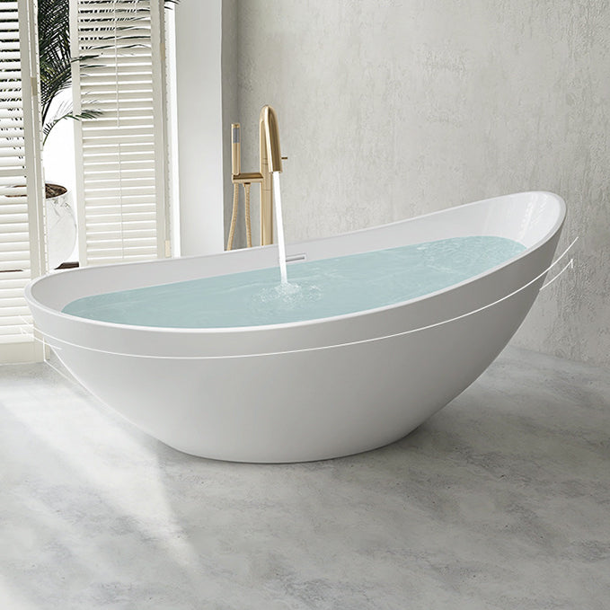 Oval Flat Bottom Soaking Bathtub Antique Finish Modern Bathtub (Board not Included)