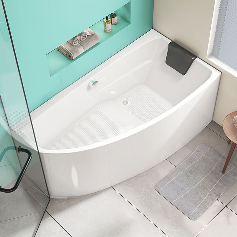 White Corner Bath Freestanding Acrylic Soaking Modern Bathtub