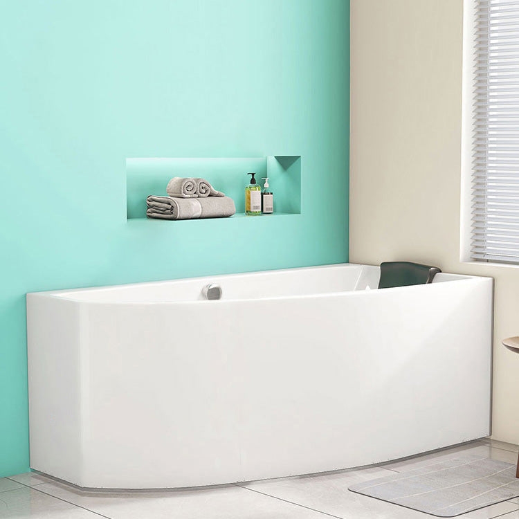 White Corner Bath Freestanding Acrylic Soaking Modern Bathtub
