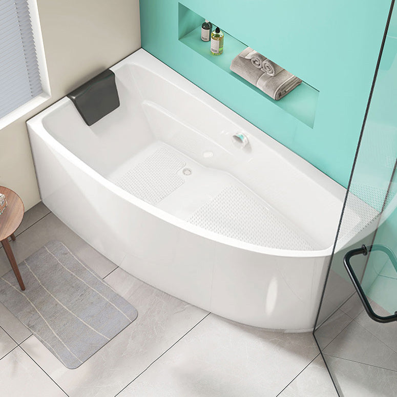 White Corner Bath Freestanding Acrylic Soaking Modern Bathtub