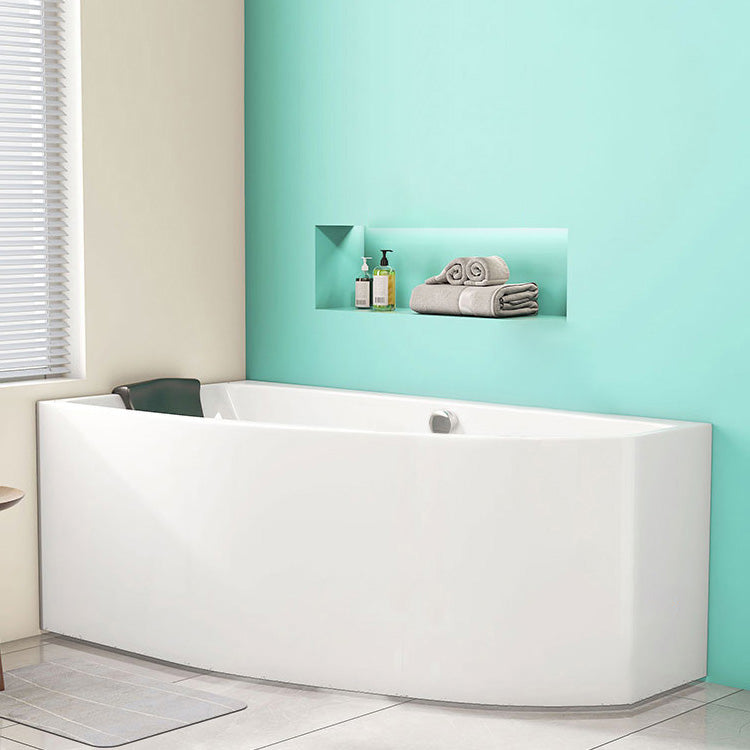 White Corner Bath Freestanding Acrylic Soaking Modern Bathtub