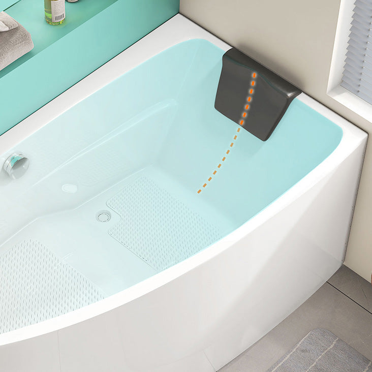 White Corner Bath Freestanding Acrylic Soaking Modern Bathtub