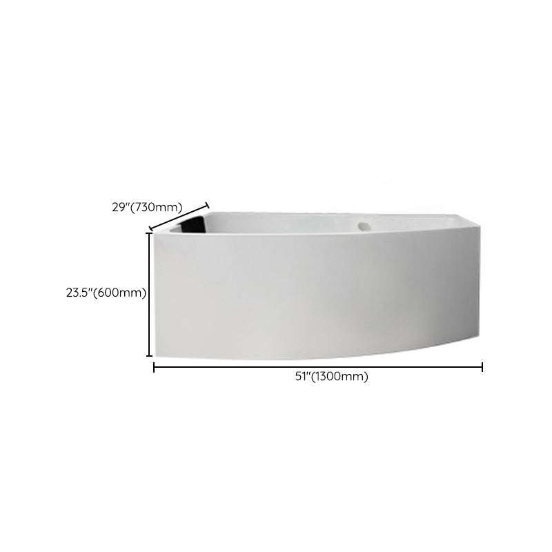 White Corner Bath Freestanding Acrylic Soaking Modern Bathtub