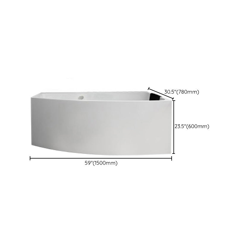 White Corner Bath Freestanding Acrylic Soaking Modern Bathtub
