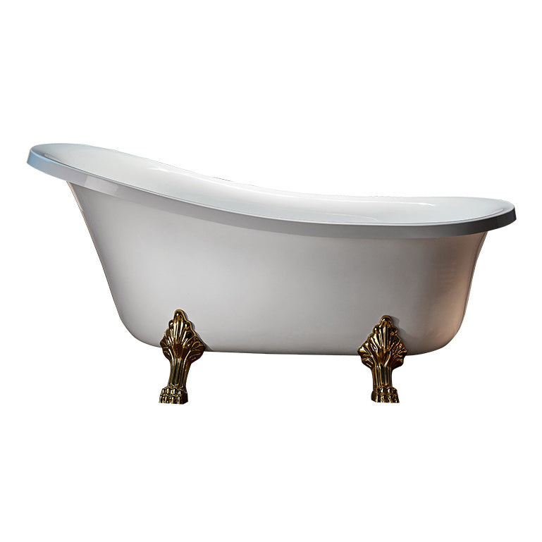 Freestanding Soaking Bath Antique Finish Modern Oval Bath Tub