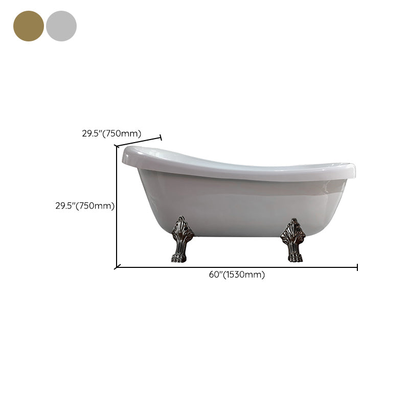 Freestanding Soaking Bath Antique Finish Modern Oval Bath Tub