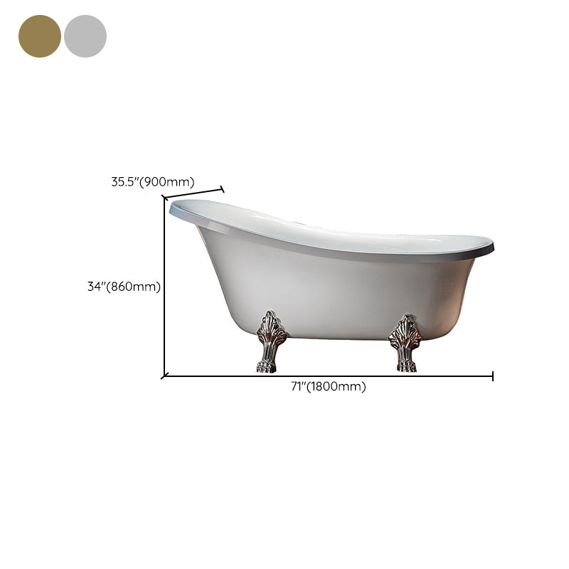 Freestanding Soaking Bath Antique Finish Modern Oval Bath Tub