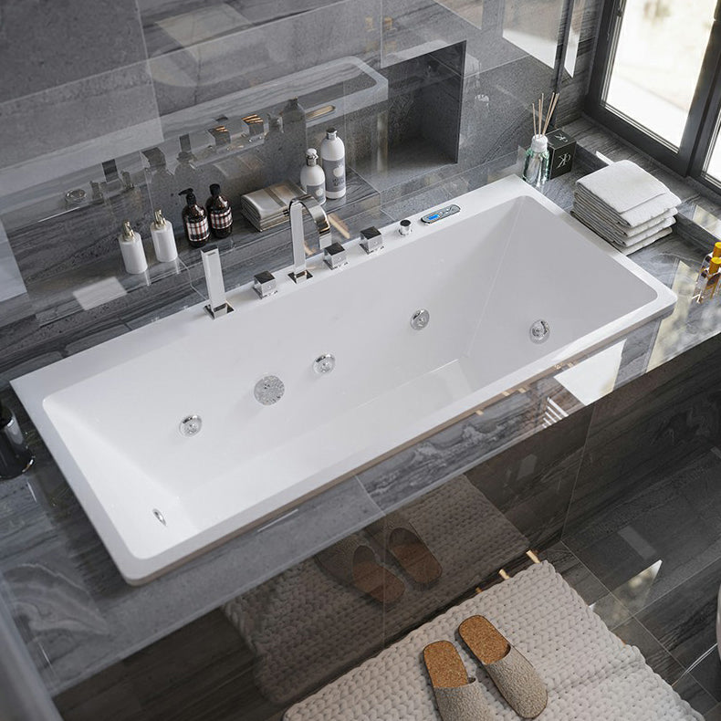 Drop in Rectangular Bath Acrylic White Jets Included Modern Bathtub