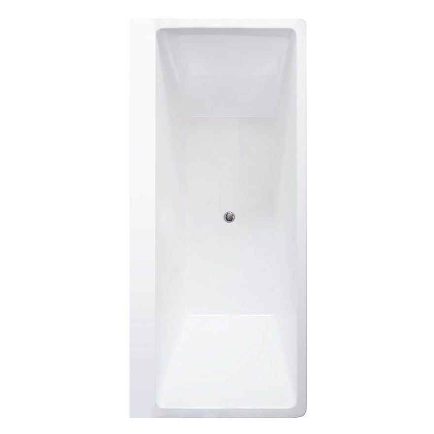 Drop in Rectangular Bath Acrylic White Jets Included Modern Bathtub