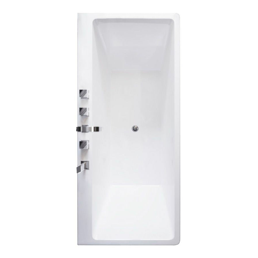 Drop in Rectangular Bath Acrylic White Jets Included Modern Bathtub
