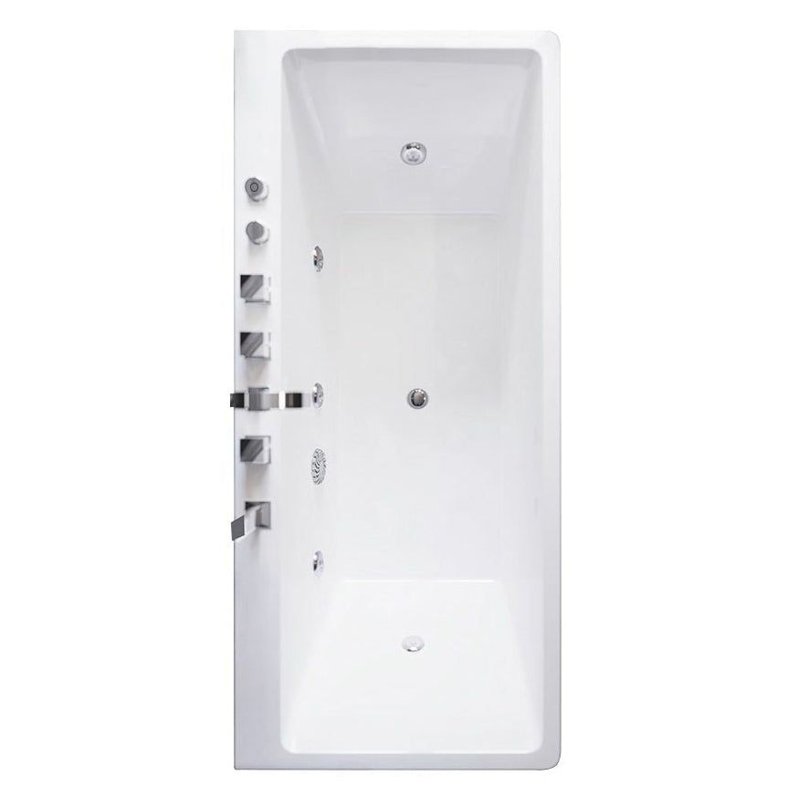 Drop in Rectangular Bath Acrylic White Jets Included Modern Bathtub