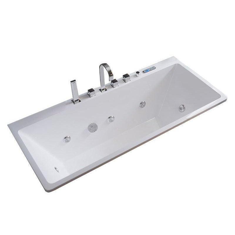 Drop in Rectangular Bath Acrylic White Jets Included Modern Bathtub