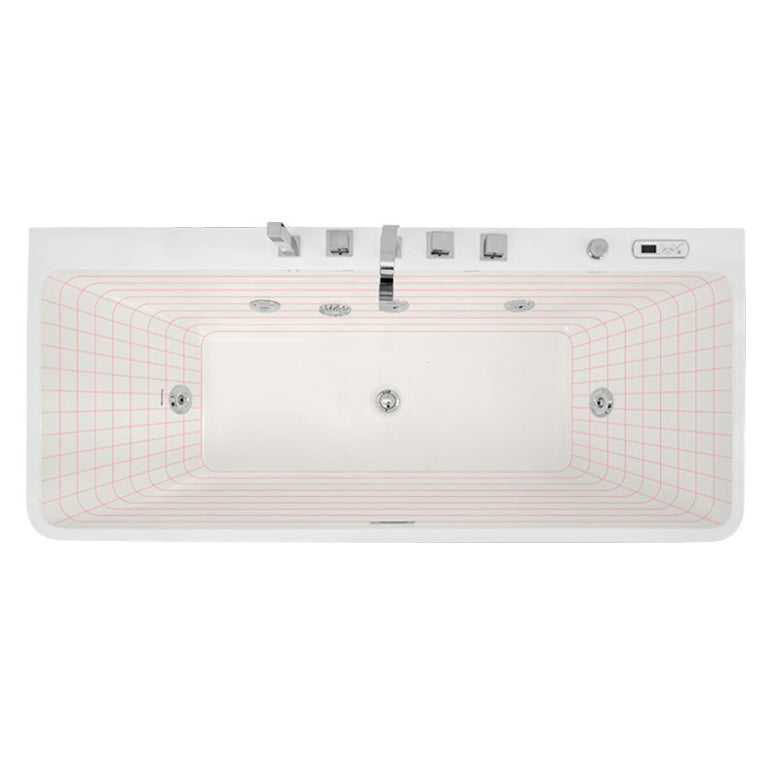 Drop in Rectangular Bath Acrylic White Jets Included Modern Bathtub