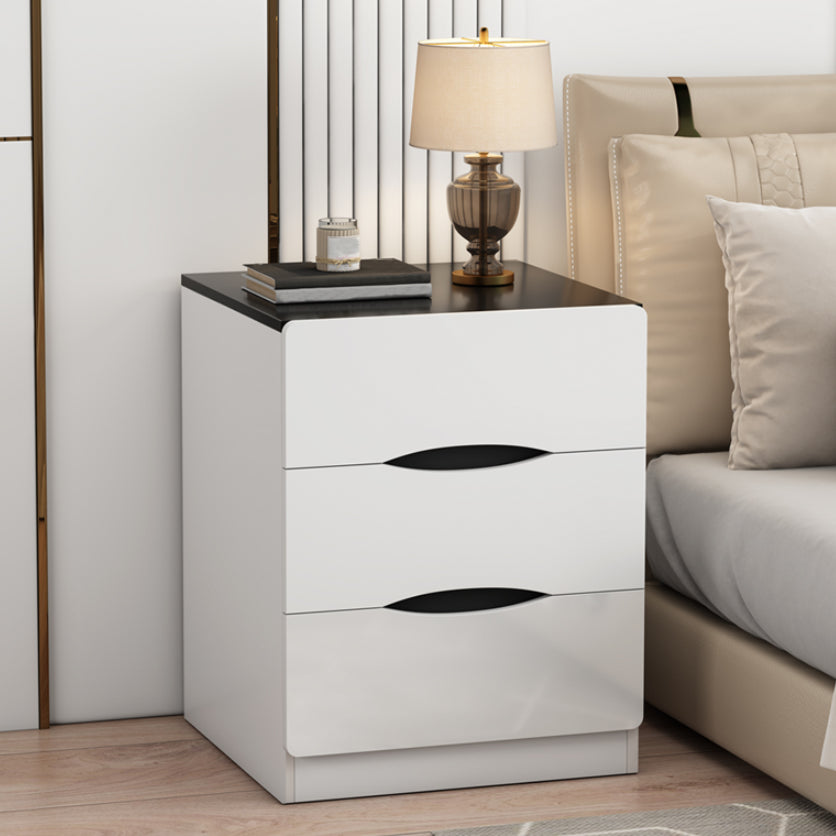 Modern Bed Nightstand Manufactured Wood Night Table with Drawers for Bedroom