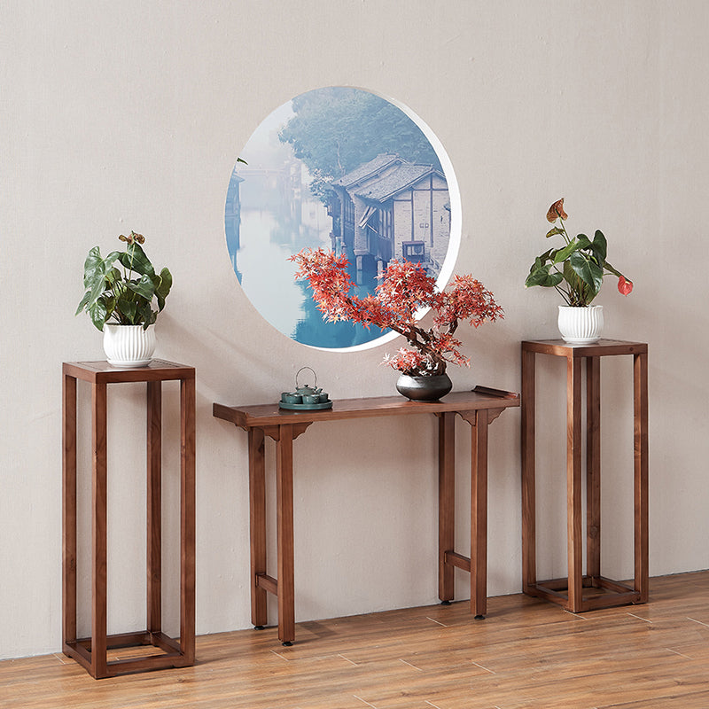 12 Inch Wide Accent Table Mid-Century Modern Rectangle Wooden Console Table