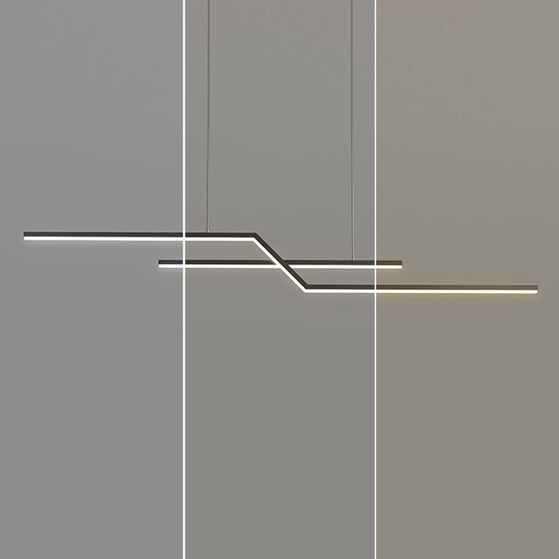 2 - Light Iron Kitchen Island Fixture LED Contemporary Ceiling Pendant